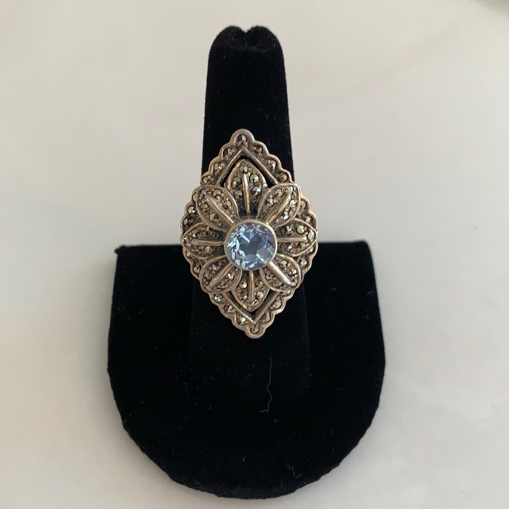 DK Sterling Silver and Blue Topaz Ring